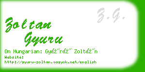 zoltan gyuru business card